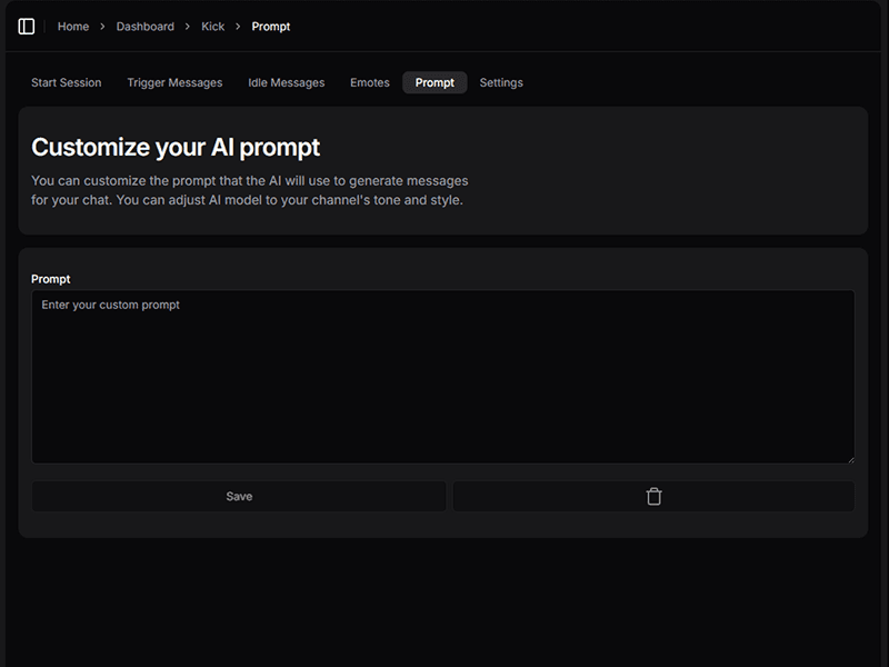 Algochat.io kick AI chatbots - Customize your AI